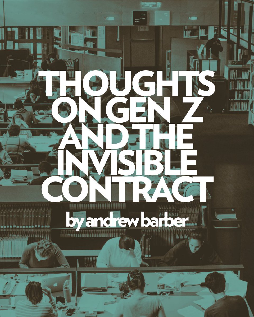 ON THE BLOG  |  Thoughts On Gen Z and the Invisible Contract by Andrew Barber

“Multiple times a quarter, I sit across from a student and ask, “so what are your plans for the summer/next year?” and they start crying.  The pressure is immense.

Read more: ruf.org/media/thoughts…