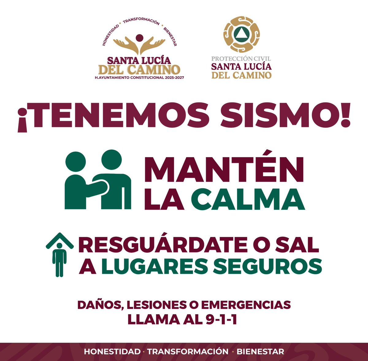 ⚠️Alertas⚠️

Hace unos momentos se percibió un movimiento sísmico en los Valles Centrales, en Santa Lucía del Camino fue perceptible, por lo que activamos el protocolo con Protección Civil y Policía Municipal ante cualquier emergencia. ¡Proteger, Servir y hacer cumplir la Ley!