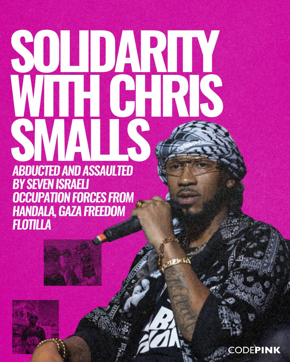 SOLIDARITY WITH CHRIS SMALLS

Chris was one of the 21 humanitarians abducted by the IOF from Handala, the Gaza Freedom Flotilla. When he was abducted, he was brutally assaulted by Israeli officials.

All for trying to break a siege starving over 2 million Palestinians.