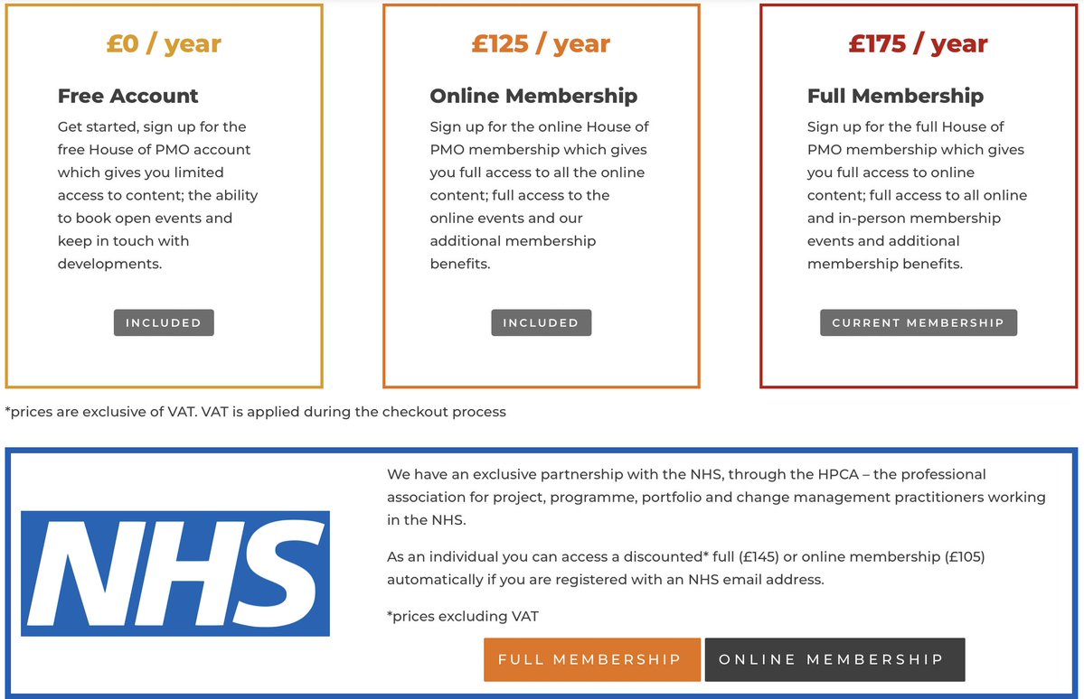 Join House of PMO to enhance your skills and connect with our community! Start with a Free Account or choose Online Membership (£125/yr) or Full Membership (£175/yr). NHS PMO pros get discounts. Join today: houseofpmo.com/membership/