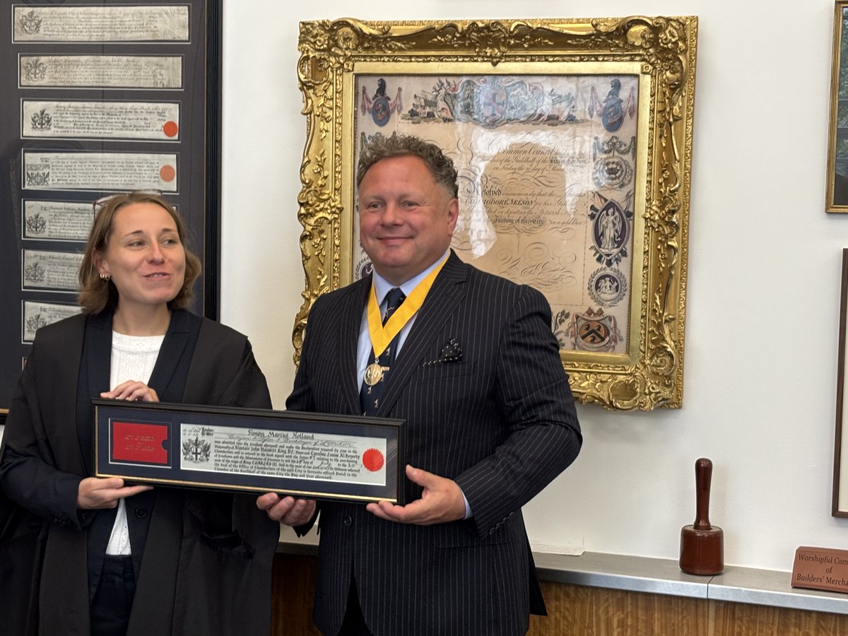 Great to see our newest Freeman, Simon Holland, get the Freedom of the City of London today.  Well done Simon.