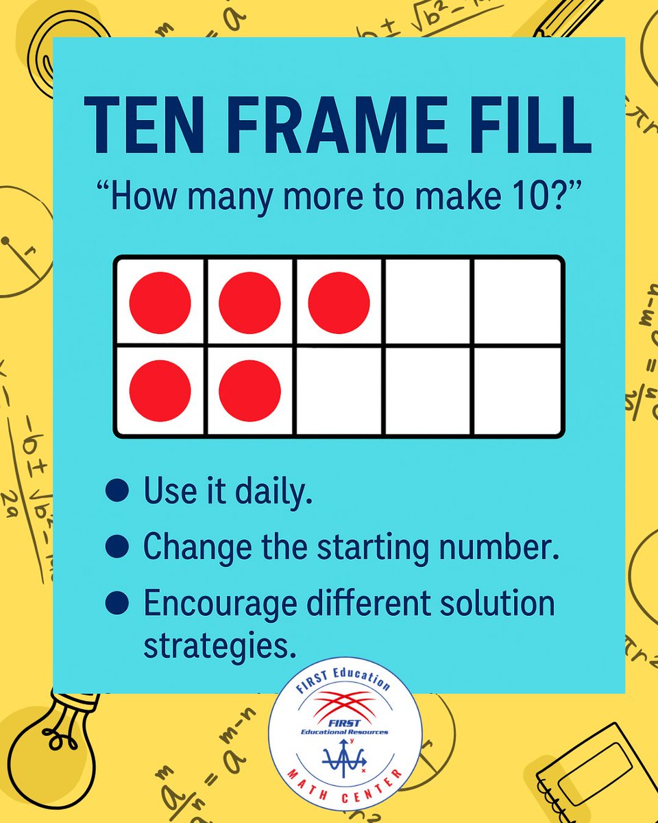 🧠 Quick, visual, and powerful: Ten Frame Fill is a go-to routine for building number sense and fluency.
“How many more to make 10?”
Try it daily—change the start, explore strategies, spark thinking!
#MathFluency #NumberSense #MathCenter #K5Math