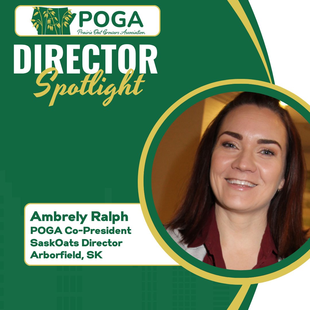 Meet Ambrely Ralph, your POGA Co-President!

Farming near Arborfield, SK, Ambrely brings deep roots in ag, a passion for oats, and a commitment to sustainability and community. She's proud to represent producers and support the future of Canadian oats!