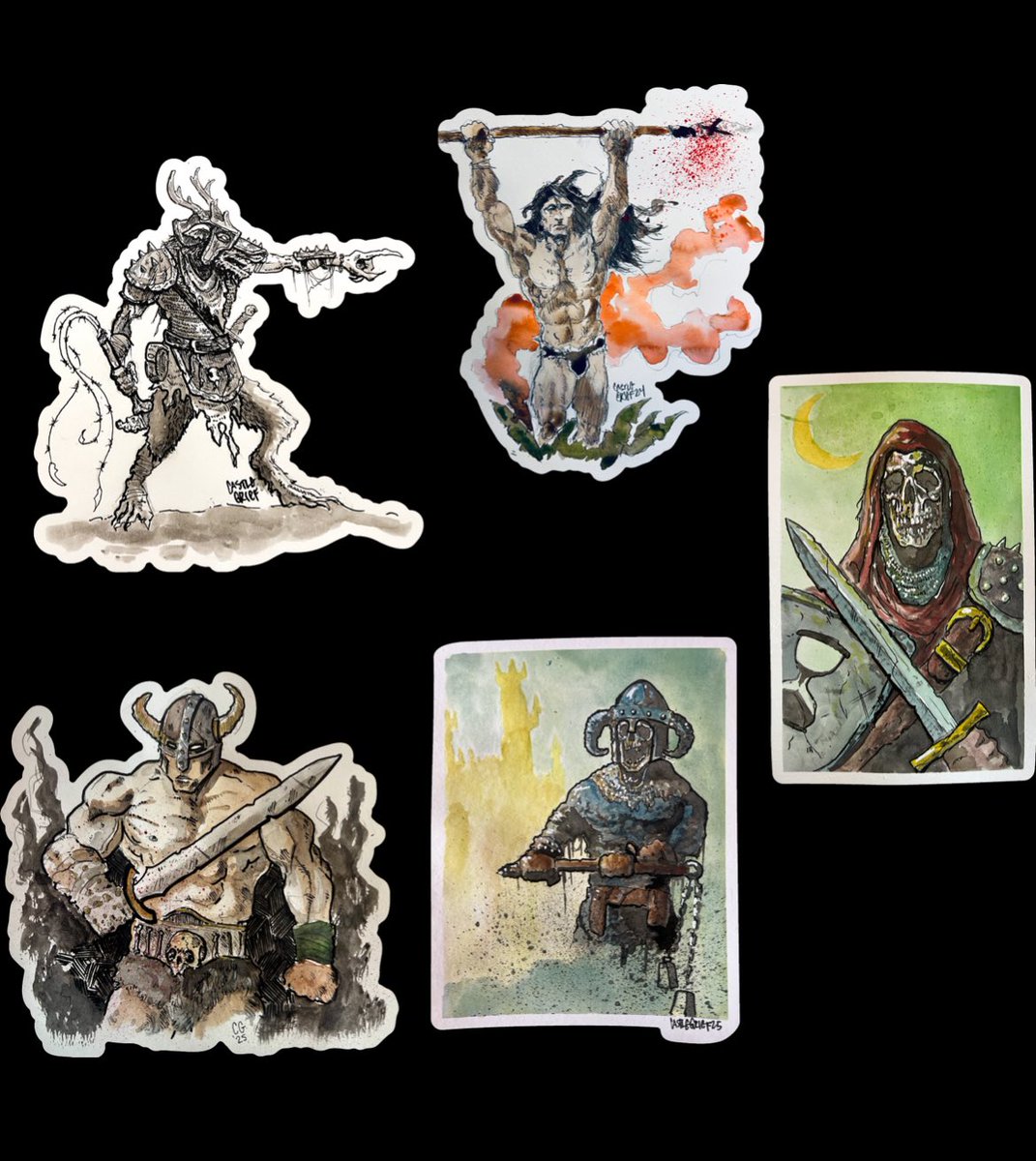 CastleGrief's tweet image. Testing some new die cut sticker designs for the upcoming ultra limited Kal-Arath box sets.