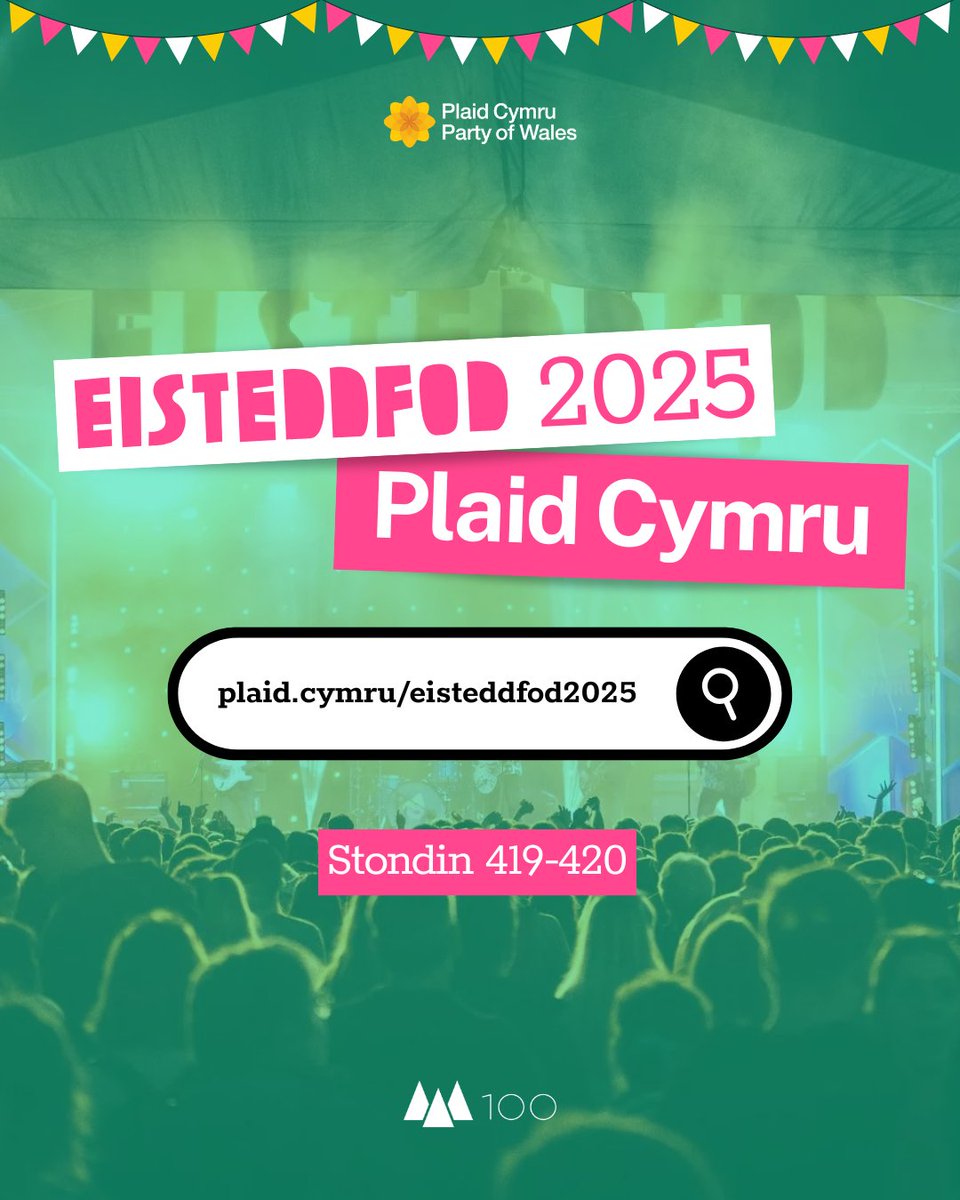 🏴󠁧󠁢󠁷󠁬󠁳󠁿 Plaid Cymru yn yr Eisteddfod Genedlaethol!

📍 Byddwn ni ar y Maes drwy'r wythnos: Stondin 419-420
🗓️ Darganfyddwch popeth sydd gennym ar y gweill - plaid.cymru/eisteddfod2025

#steddfod2025 | Wrecsam | 2-9 Awst