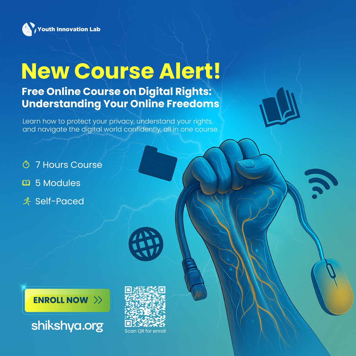 Youth Innovation Lab (@yilabnepal) on Twitter photo **๐๐๐ฐ ๐๐จ๐ฎ๐ซ๐ฌ๐ ๐๐ฅ๐๐ซ๐ญ**
Your digital freedom matters, do you know your rights online?
Introducing our FREE self-paced course
๐Access here: shikshya.org/website/landinโฆ
Enroll now & take charge of your digital journey.
#DigitalRights #OnlineFreedom #yilabnepal #Shikshya **๐๐๐ฐ ๐๐จ๐ฎ๐ซ๐ฌ๐ ๐๐ฅ๐๐ซ๐ญ**
Your digital freedom matters, do you know your rights online?
Introducing our FREE self-paced course
๐Access here: shikshya.org/website/landinโฆ
Enroll now & take charge of your digital journey.
#DigitalRights #OnlineFreedom #yilabnepal #Shikshya