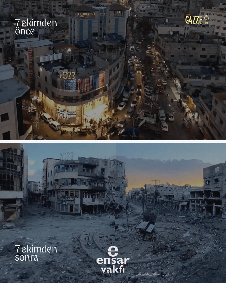 EnsarVakfi's tweet photo. Bir zamanlar bu şehirde hayat vardı.
7 Ekim’den sonra sadece sessizlik kaldı.

#Gazze #EnsarVakfı https://t.co/cT0ysfyhiA