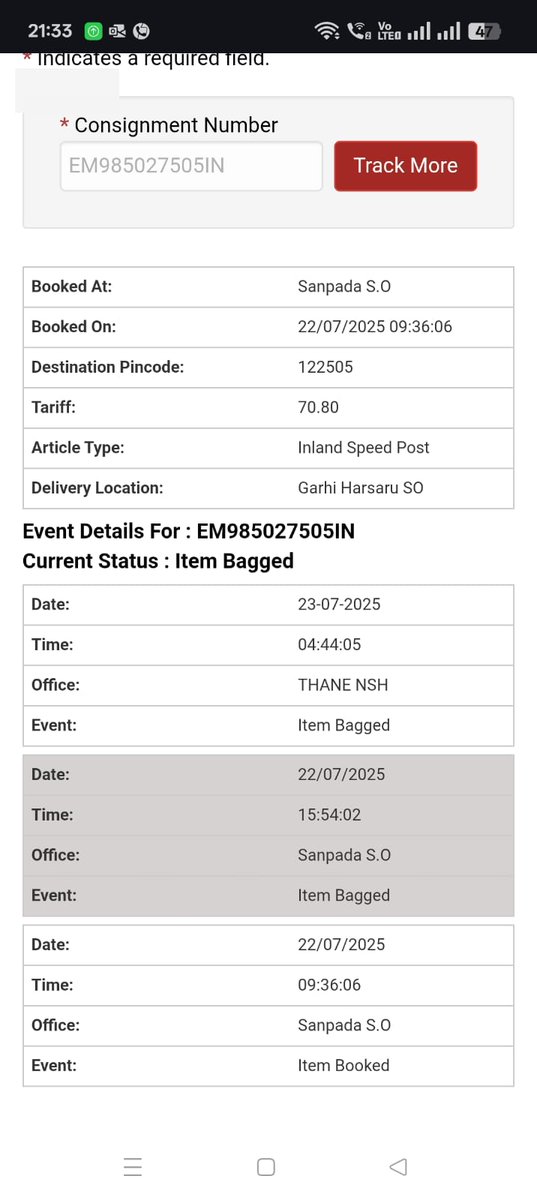 ruts_147's tweet photo. @NaviMumbaiRO1 @IndiaPostOffice @IndiaPostOffice how much time speed post take for delivery.. it's been 7 days no update is received for the rakhis.. https://t.co/8RGxO4tMXm