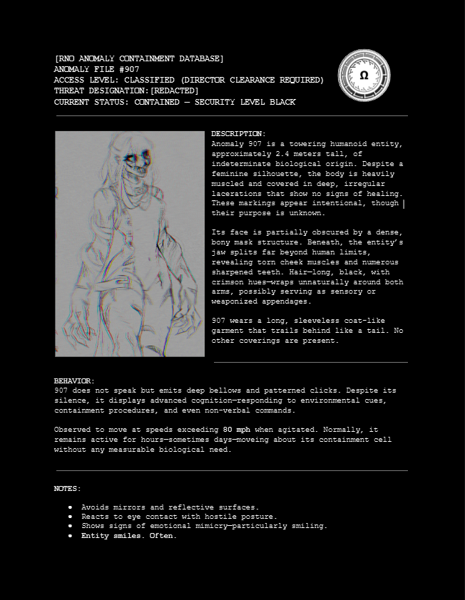 scarletedmango's tweet photo. #Anomaly907 #RNOfiles #CosmicHorror #ContainmentBreach #DigitalHorror #ARGCommunity #Unfiction 
RNO SYSTEM WARNING--CLASSIFIED FILE: DIRECTOR ACCESS NEEDED... [ERROR ACCESS GRANTED] https://t.co/kWPwWyjYv1