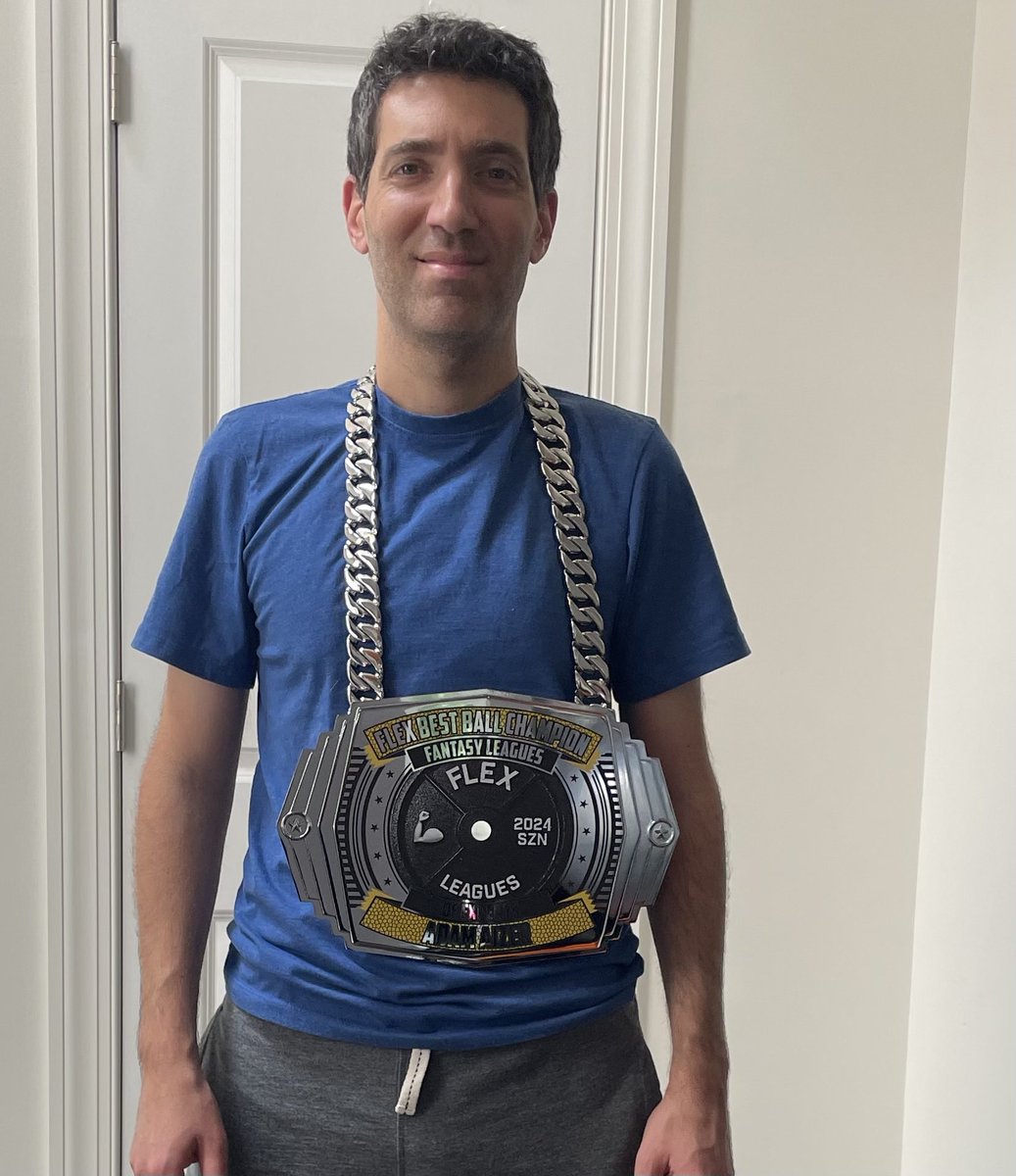 Adam Aizer (@adamaizer) on Twitter photo Oh hey just chilling with my CHAMPIONSHIP CHAIN for winning the flex best ball league! Thanks <a href="/TrophySmack/">TrophySmack</a> for making awesome products. This is a fun way to gloat Oh hey just chilling with my CHAMPIONSHIP CHAIN for winning the flex best ball league! Thanks <a href="/TrophySmack/">TrophySmack</a> for making awesome products. This is a fun way to gloat