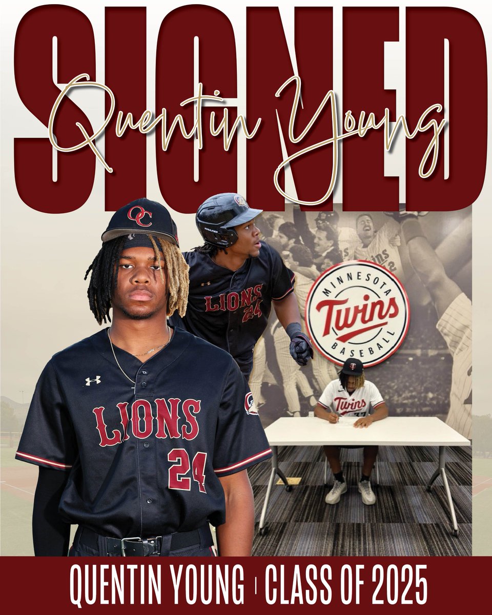 Oaks Christian Lions (@oakschrstnlions) on Twitter photo Quentin Young, Class of 2025, has signed with the Minnesota Twins organization and starts his journey to the show. Read about his senior campaign and his draft experience here. 
oakschristian.org/our-stories/neโฆ Quentin Young, Class of 2025, has signed with the Minnesota Twins organization and starts his journey to the show. Read about his senior campaign and his draft experience here. 
oakschristian.org/our-stories/neโฆ