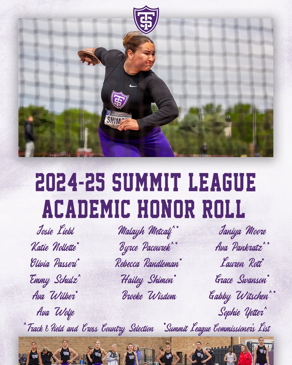 TommieXCTF (@tommiexctf) on Twitter photo Too many selections for just one graphic
Well done to all the ladies on earning <a href="/TheSummitLeague/">The Summit League</a> Academic Honor Roll honors!
#RollToms Too many selections for just one graphic
Well done to all the ladies on earning <a href="/TheSummitLeague/">The Summit League</a> Academic Honor Roll honors!
#RollToms