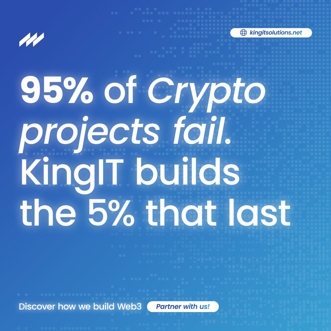 95% of crypto projects fail.
We build the 5% that don’t. 💡
Secure. Scalable. Real.

#Web3 #Blockchain #Tokenization #CryptoDev #KingIT