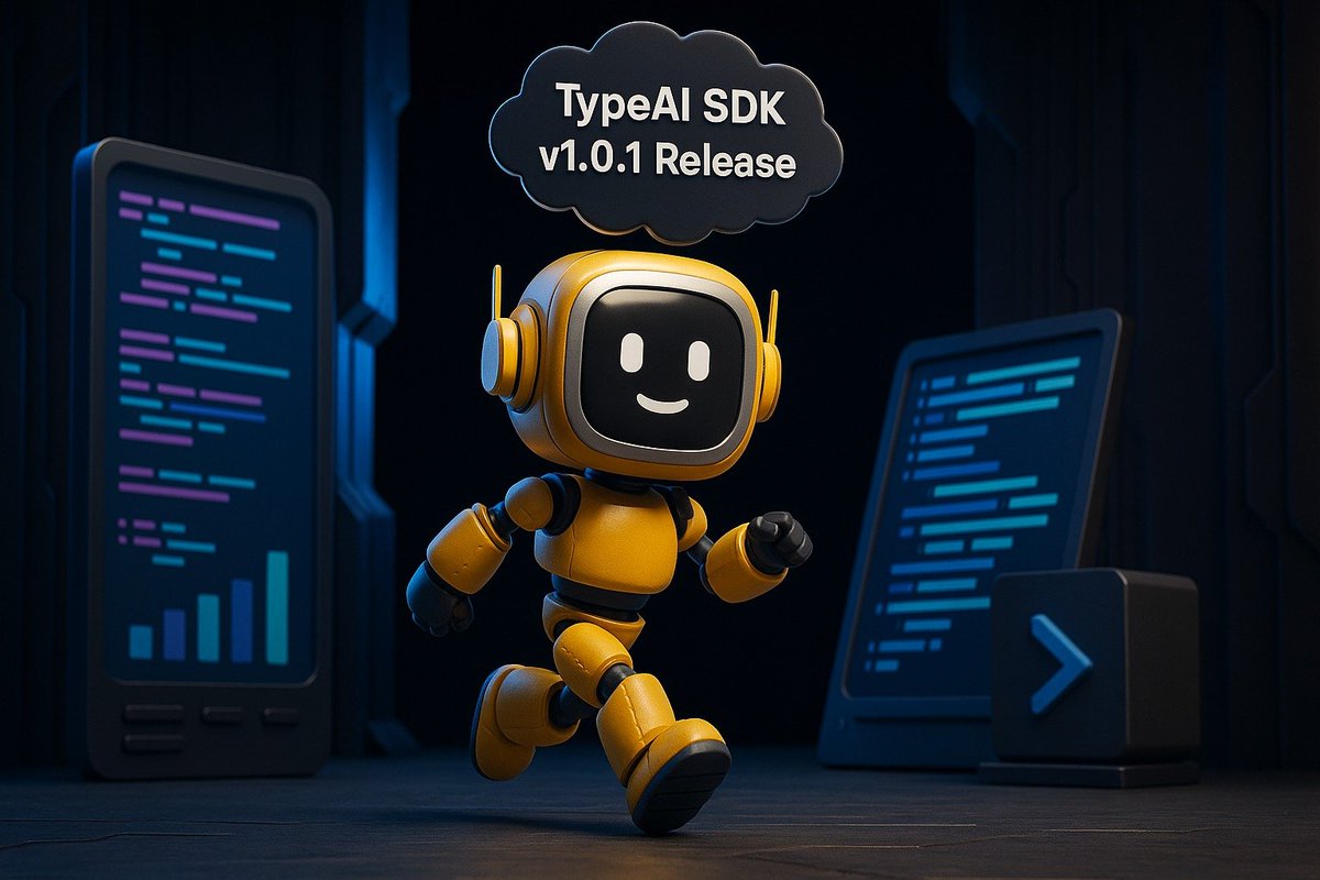 TypeAI2's tweet image. TypeAI SDK v1.0.1 is now live!

🛠️ Fixes
• Resolved intermittent wallet balance check issues

⚡ Improvements
• Faster SDK init
• Better performance across core methods

🔧 Internal
• Cleanups under the hood (no API changes)

Install now: npmjs.com/package/type-a…
