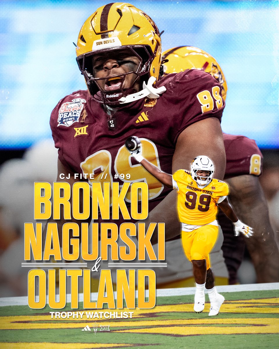 Sun Devil Football (@asufootball) on Twitter photo 2 for 1 special ‼️
CJ Fite has been named to the <a href="/NagurskiTrophy/">Nagurski Trophy</a> & <a href="/outlandtrophy/">Outland Trophy</a> watchlist 🔥
#ForksUp /// <a href="/FiteCullen/">Cullen Fite</a> 2 for 1 special ‼️
CJ Fite has been named to the <a href="/NagurskiTrophy/">Nagurski Trophy</a> & <a href="/outlandtrophy/">Outland Trophy</a> watchlist 🔥
#ForksUp /// <a href="/FiteCullen/">Cullen Fite</a>