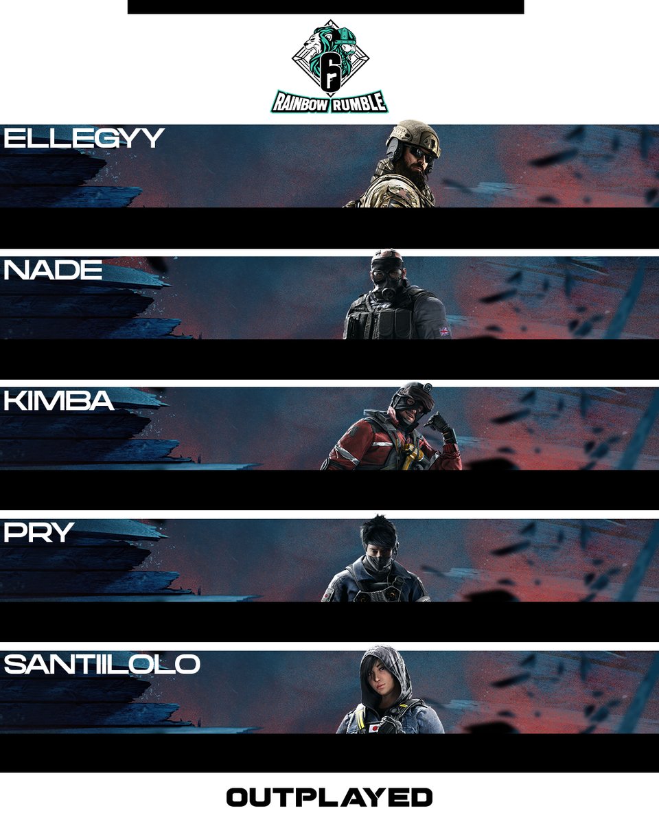 We are proud to announce our new Rainow Six Siege X team! 
They will compete next in the Rainbow Rumble Qualifier on the 9th of August! 

<a href="/Ellegyyy/">OP Ellegyy</a> 
<a href="/NadeVL/">OP Nade</a> 
<a href="/Kimbazou/">Kimba</a> 
<a href="/PryVz_/">OP Pry</a> 
<a href="/SANT1_R6/">SANT1</a>