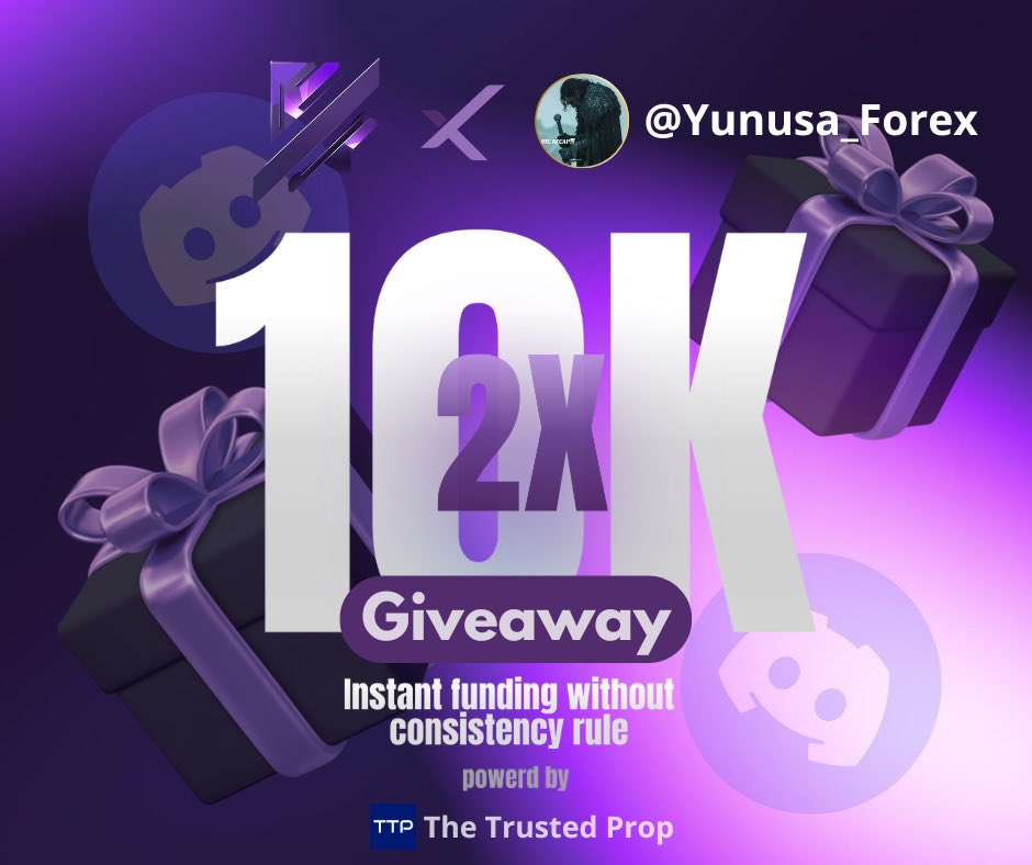 🎁 GIVEAWAY ALERT🎁 

2x$10k Instant funded Account

Rules:
1. Follow:
@kriptcapital 
<a href="/Yunusa_Forex/">Yn_zee_Fx</a> 
<a href="/BouterFx/">Prince Bouter</a> 

Also follow:
<a href="/Jalo_Trades/">JALO || CEO 🇹🇷</a>
<a href="/MrAkFx/">Abdulkadir Anas</a> 
<a href="/Ahmad_lambo/">Ämadou</a> 
<a href="/tradersway_fx/">Yusuf Ahmed</a> 

2. ⁠Like &amp; Repost &amp; Tag 3 Traders

3. Join discord is necessary: discord.gg/3FvDNbqV