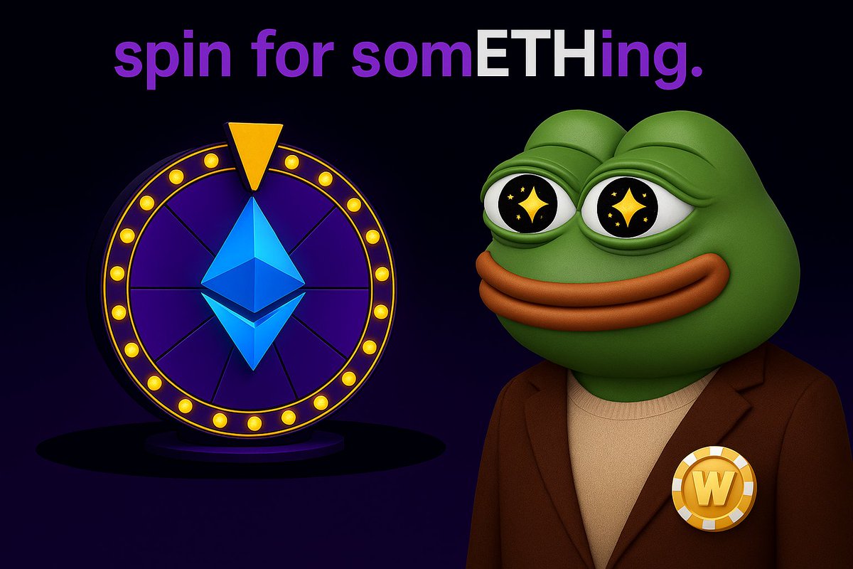 Spin for somETHing. 🌀

Win up to 1 ETH. No KYC. No wait.

Just connect your wallet, claim 5 USDT + 20 Spins and go.
