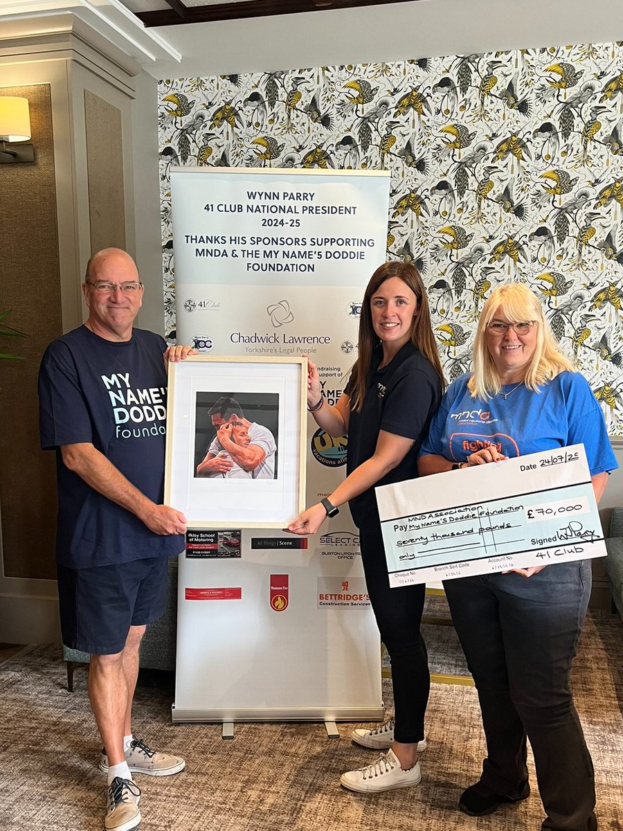 Great to catch up with Wynn Parry former <a href="/41Club/">41 Club</a> President and his wife Heather last week. Wynn selected <a href="/mndassoc/">MND Association</a> &amp; <a href="/MNDoddie5/">My Name'5 Doddie Foundation</a> as his chosen charities and raised an incredible £70,000! A huge thank you to everyone at the 41 Club and the companies who sponsored Wynn 🧡💙 #TeamMND