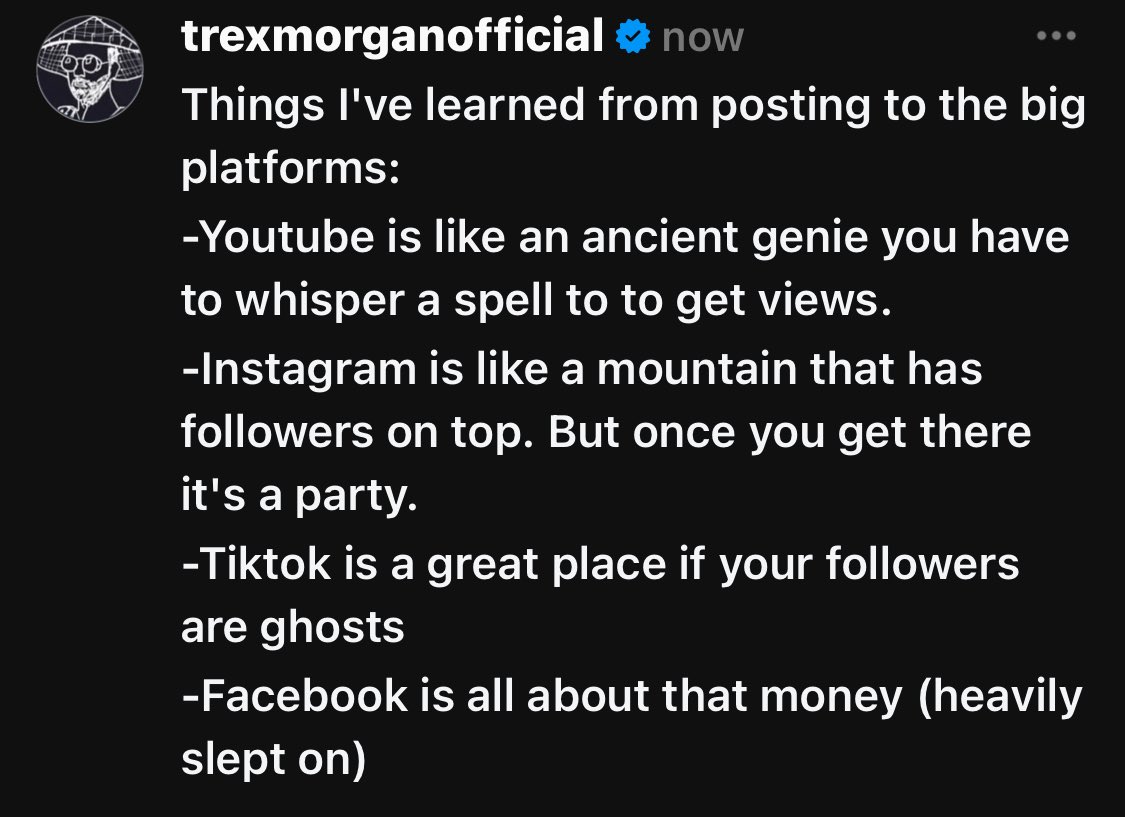 What I've learned posting to the big platforms