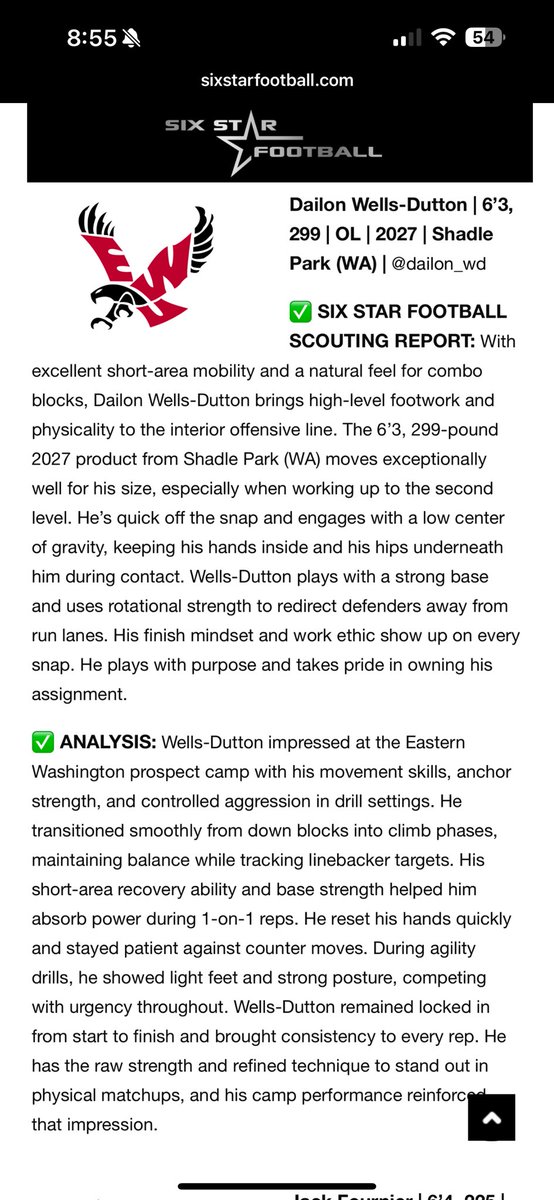 Dailon Wells-Dutton (@dailon_wd) on Twitter photo Thanks <a href="/sixstarfootball/">Six Star Football | PLUS+</a> ! Appreciate the write up and recognition! This was a great camp, I learned a lot- excited to put it to work! Thanks <a href="/sixstarfootball/">Six Star Football | PLUS+</a> ! Appreciate the write up and recognition! This was a great camp, I learned a lot- excited to put it to work!