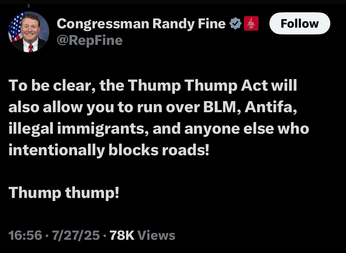 A sitting Congressman advocating mass vehicular homicide. And people are worried about pronouns?