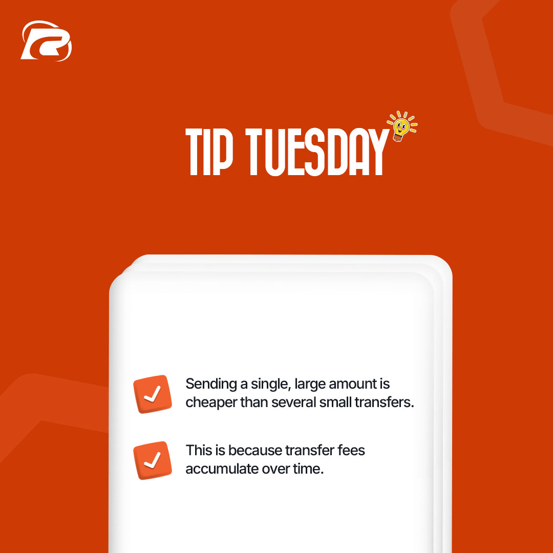 One large transfer costs less than many small ones.
Cut the fees, not your support.

#TipTuesday #SendMoneySmart #RemittanceHack #RemitChoice