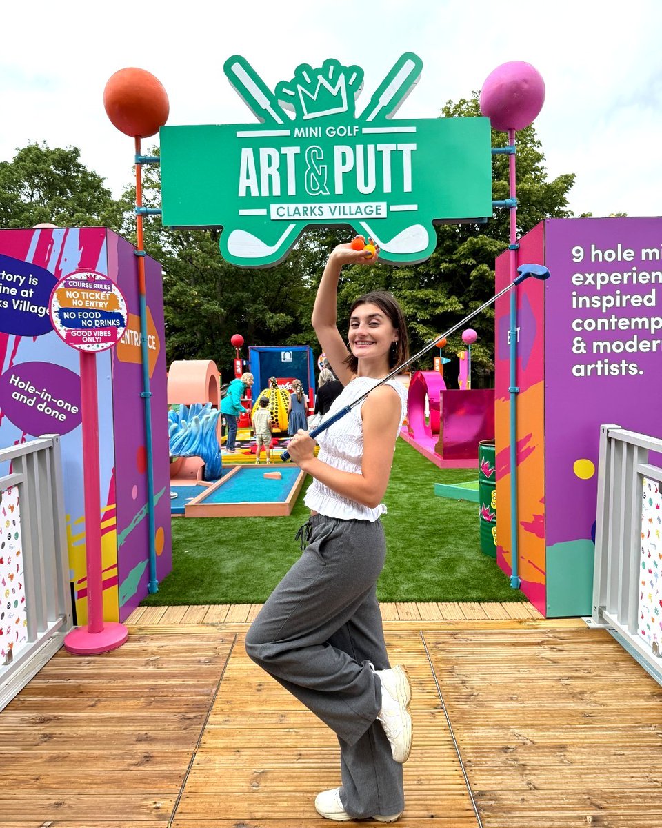 Clarks Village. Somerset Outlet Shopping (@clarksvillageuk) on Twitter photo Art & Putt is officially open! ⛳ Grab your golfing buddies and head to the lawns of the <a href="/ShoemakersM/">ShoemakersMuseum</a> at Clarks Village for 9 holes of arty fun! ✨
No booking needed - just turn up and play! 🙌
bit.ly/4ln2hm6
#LoveClarksVillage Art & Putt is officially open! ⛳ Grab your golfing buddies and head to the lawns of the <a href="/ShoemakersM/">ShoemakersMuseum</a> at Clarks Village for 9 holes of arty fun! ✨
No booking needed - just turn up and play! 🙌
bit.ly/4ln2hm6
#LoveClarksVillage