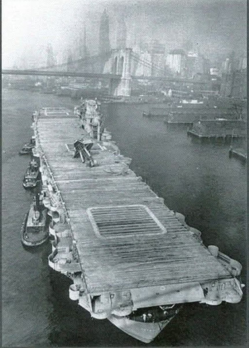 USS ENTERPRISE (CV 6) being towed away to be scrapped in 1956.  The Fightingest Ship in the Navy deserved better. It was the most decorated ship from WWII. It participated in the most Pacific campaigns during the war.