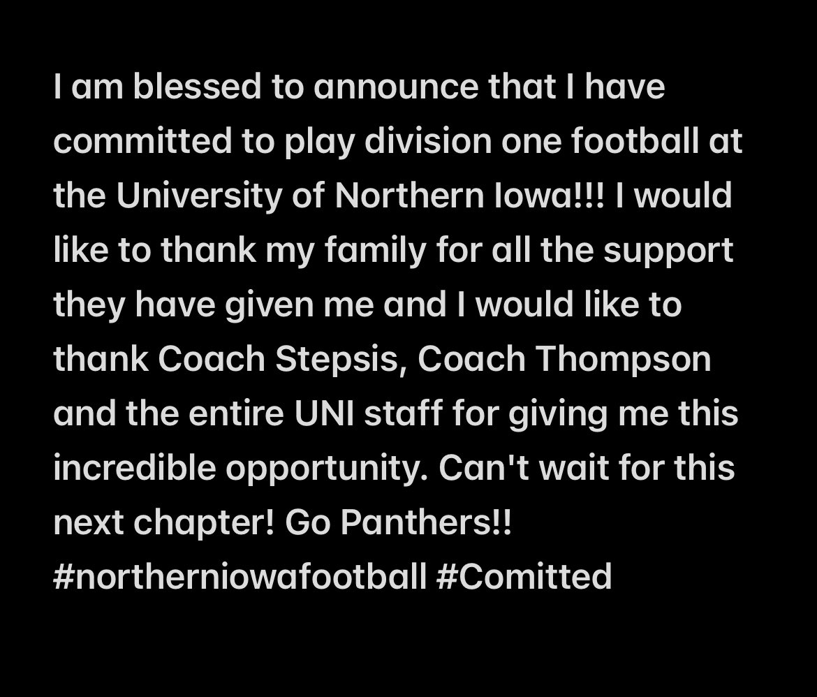 Committed!!!🟣🟡

<a href="/CoachNThompson/">Nate Thompson</a> <a href="/tstepsis/">Todd Stepsis</a> <a href="/UNIFootball/">UNI Football</a> <a href="/plhsfootball/">Prior Lake Football</a> <a href="/TKBizConnector/">Trevor Knutson</a> <a href="/PrepRedzoneMN/">Prep Redzone Minnesota</a>