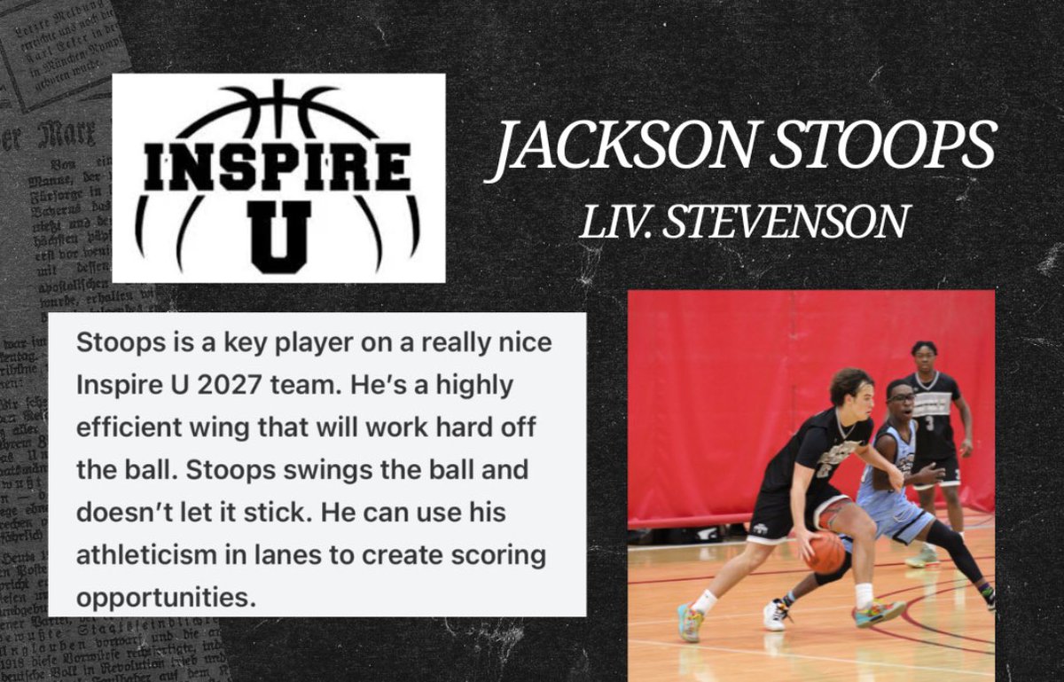 Inspire U 2027 (@inspireu2027) on Twitter photo Liv. Stevenson <a href="/Stoops_Jackson/">Jackson Stoops</a> continued his growth with us this season. Heβs a jack of all trades that has really developed his jump shot and making winning plays. Stoops continues to work to be a big defensive presence.
See Stoops on the gridiron this fall! Liv. Stevenson <a href="/Stoops_Jackson/">Jackson Stoops</a> continued his growth with us this season. Heβs a jack of all trades that has really developed his jump shot and making winning plays. Stoops continues to work to be a big defensive presence.
See Stoops on the gridiron this fall!