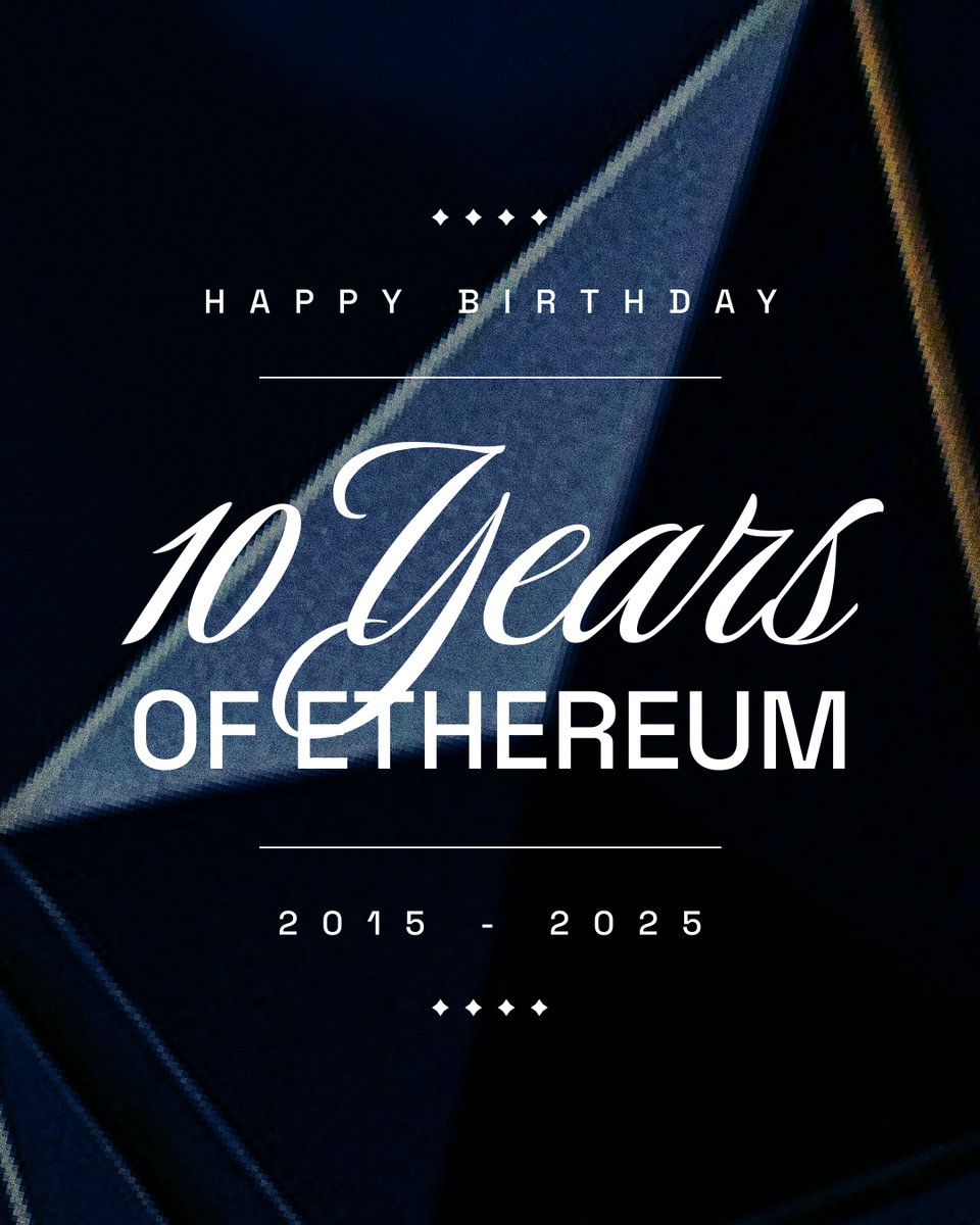 Ethereum turns 10 tomorrow! 🎉 

- 10 years of decentralization
- 10 years of 100% uptime
- 10 years of hackathons
- 10 years of building together ❤️ 

📍 Our IRL meetup in Bratislava starts at 18:30 CET, but we will make sure to tune in to official Ethereum livestream at 16:30