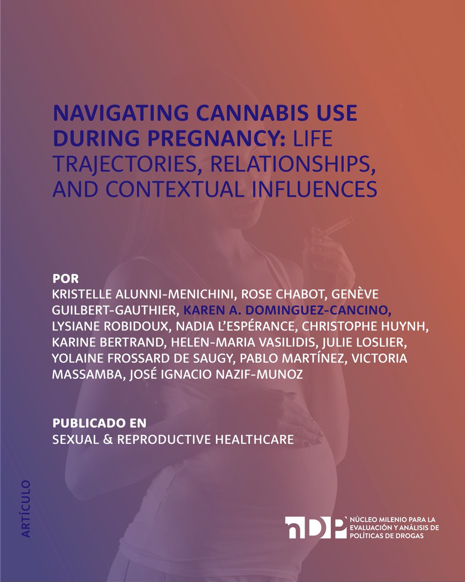 Milenio_nDP's tweet photo. 📢 Nueva publicación de Karen Domínguez‑Cancino en Sexual &amp; Reproductive Healthcare: “Navigating Cannabis Use During Pregnancy” explora cómo vida, redes y contextos influyen en el consumo de cannabis en el embarazo 🔗 https://t.co/cJgDIijEH6 #Cannabis #nDP https://t.co/uN4WVhoucA