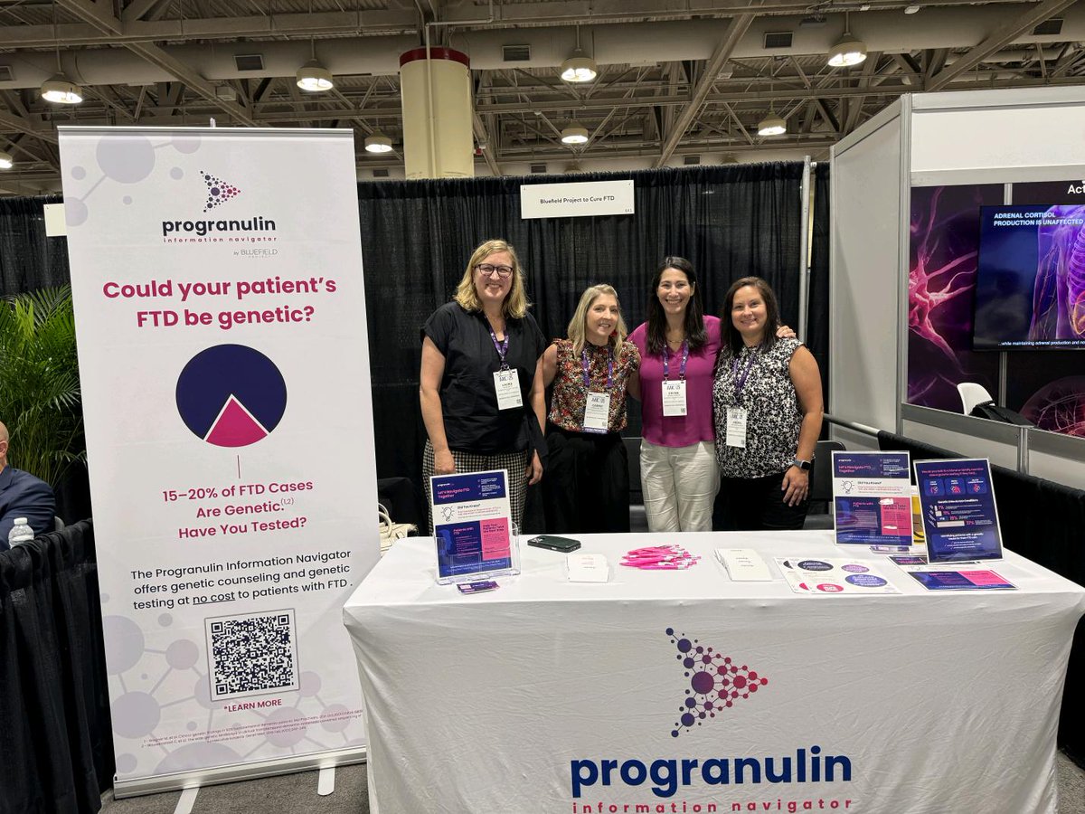 FTD Registry (@endftdregistry) on Twitter photo Great to see the team behind <a href="/progranulin_nav/">Progranulin Information Navigator</a> by the <a href="/BluefieldProj/">Bluefield Project</a> at #AAIC2025! This resource raises awareness of GRN-specific trials and improves access to genetic testing and counseling. Bluefield is also a cofounder of the FTD Disorders Registry.
#GRN #FTDResearch #endFTD Great to see the team behind <a href="/progranulin_nav/">Progranulin Information Navigator</a> by the <a href="/BluefieldProj/">Bluefield Project</a> at #AAIC2025! This resource raises awareness of GRN-specific trials and improves access to genetic testing and counseling. Bluefield is also a cofounder of the FTD Disorders Registry.
#GRN #FTDResearch #endFTD