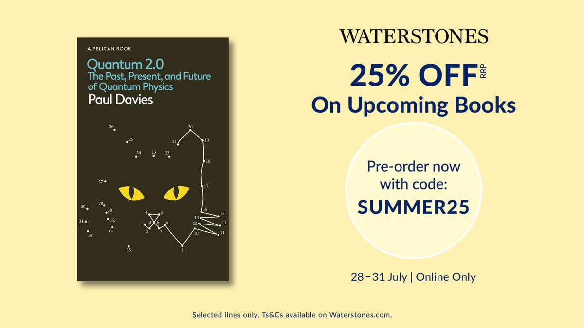 Pre-order Paul Davies' upcoming book and get 25% off with code SUMMER25!  links.asu.edu/Quantum