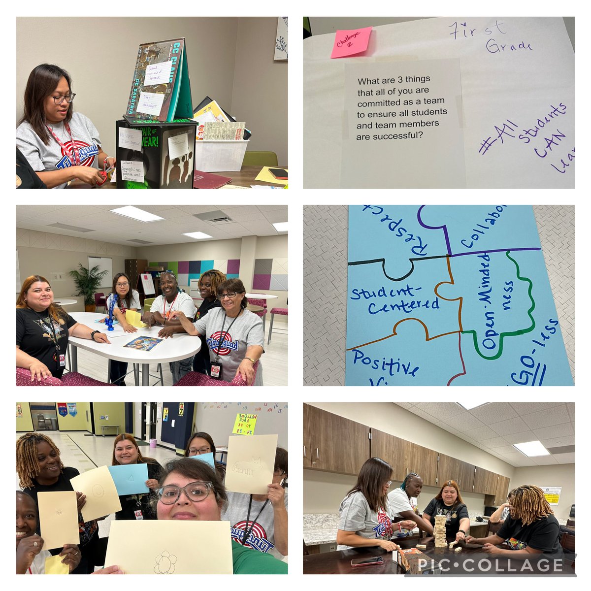 TeacherLopez12's tweet photo. Escape room challenge 
1st grade team 
#slamdunkforsucess 
@LAshley2016 https://t.co/J1F71maT0o