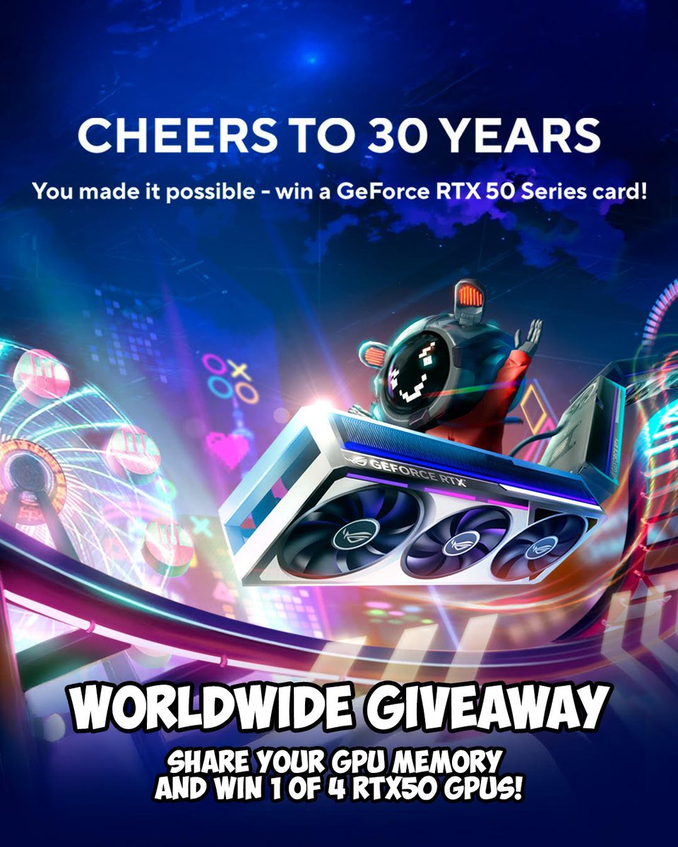 WORLDWIDE Giveaway time: pcmasterrace.org/ASUS30r

Celebrate 30 years of ASUS graphics cards and win 1 of 4 50 series cards!
⁠
To enter, share a memory about your favorite <a href="/ASUS_ROG/">ROG Global</a> GPU of all time. That's it!
⁠
Good luck! 💪⁠