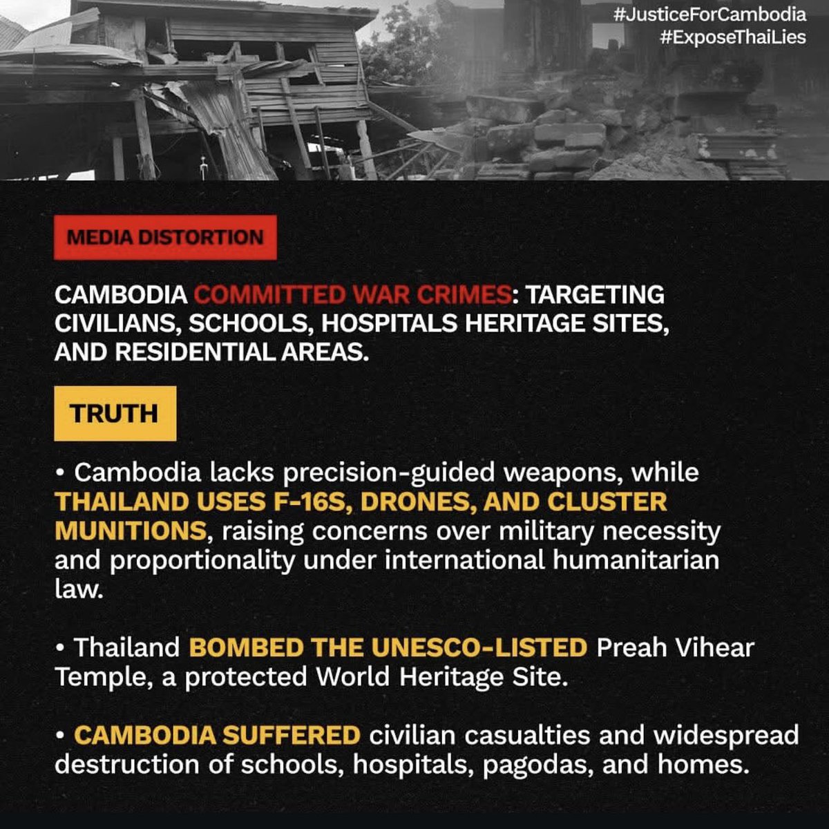 Longgliveswifty's tweet photo. Thailand is nothing but a bully you can ask everyone around southeast Asia. All They do is lie and manipulate The world should know why would a small ass country like Cambodia attacking Thailand ?  #ExposeThailandLies https://t.co/dUraDiDNNU