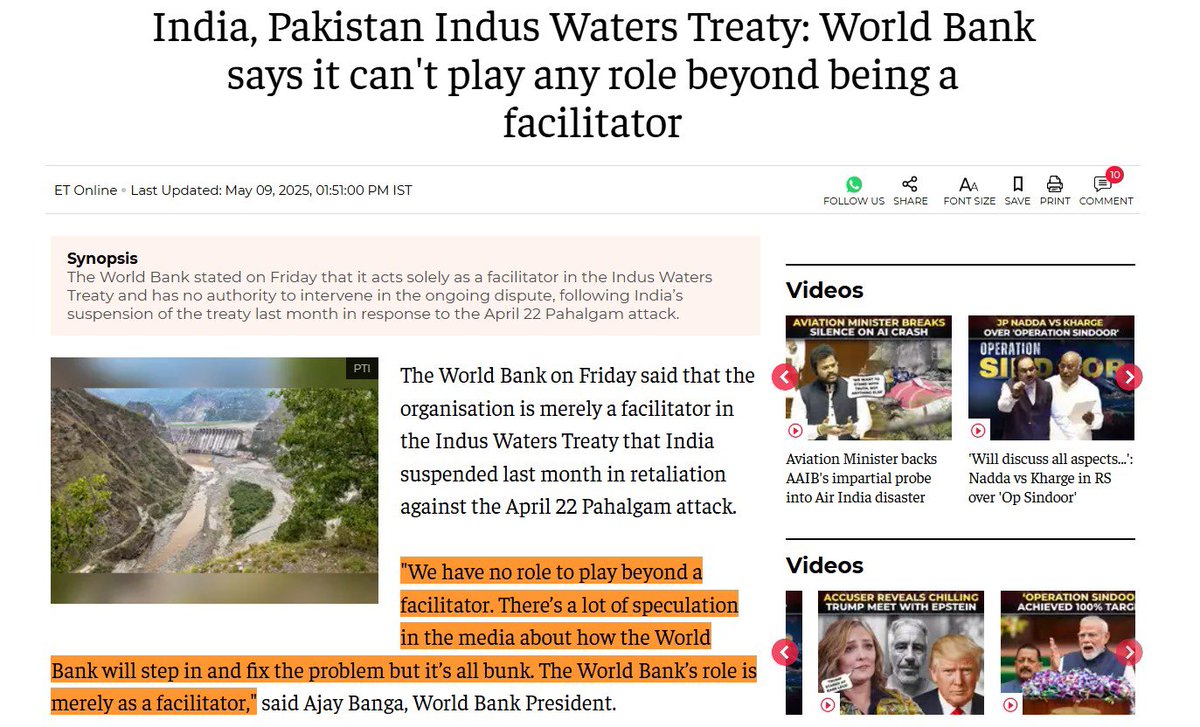 Pawankhera's tweet image. असत्य के बादशाह ने आज एक बार फिर संसद में अपने झूठ का पुलिंदा खोल दिया, और हमेशा की तरह इस बार भी हर गलती पंडित नेहरू पर थोपने की कोशिश की।

▪️प्रधानमंत्री ने दावा किया कि सिंधु जल संधि (IWT) ने विश्व बैंक को इस संधि का मध्यस्थ बना दिया, जबकि खुद विश्व बैंक ने स्पष्ट किया है कि…