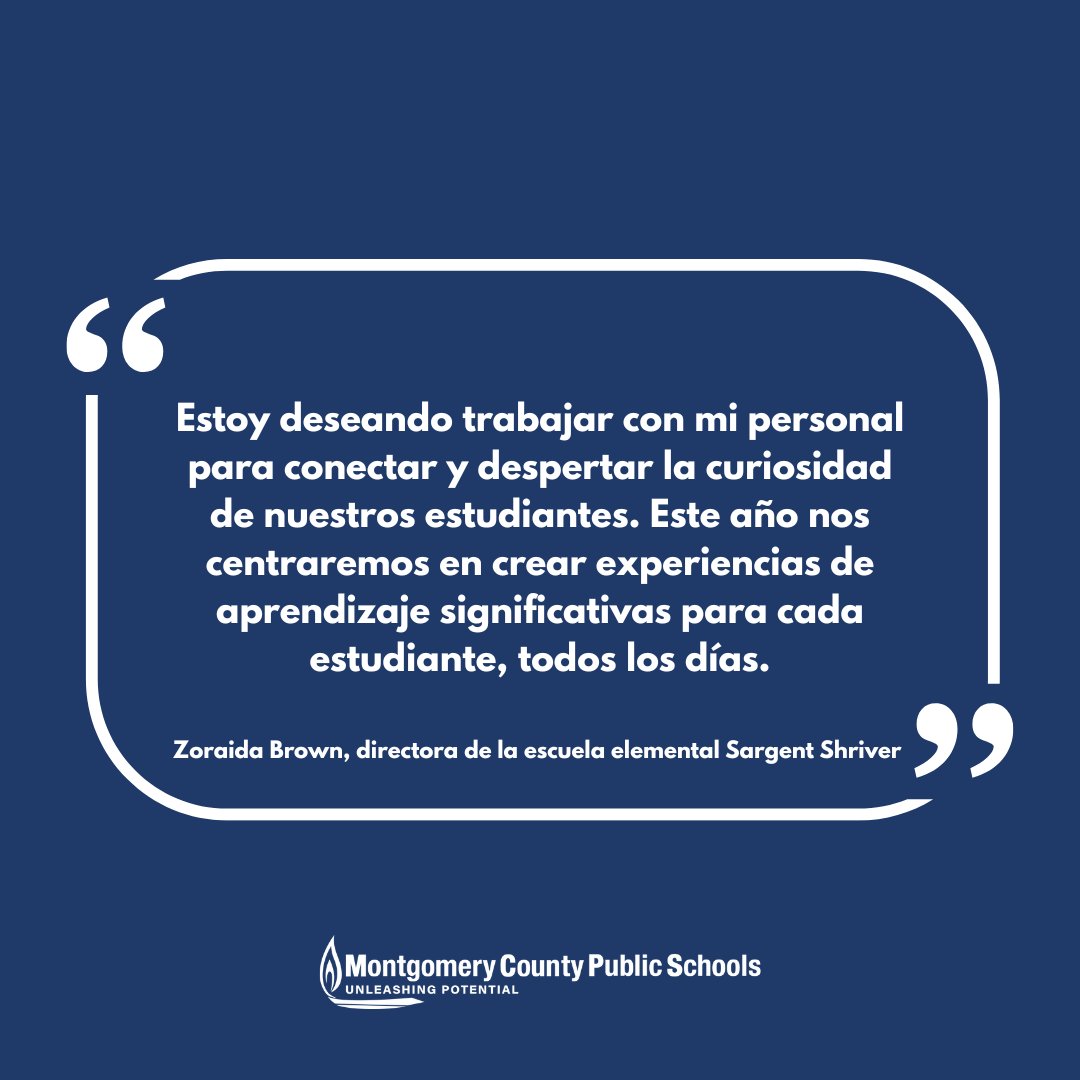 MCPS en Espaรฑol (@mcpsespanol) on Twitter photo ยกQue comience el aprendizaje! Esto es lo que la directora de Sargent Shriver Elementary espera con entusiasmo al iniciar el aรฑo escolar. <a href="/ShriverES/">Sargent Shriver Elementary School</a> ยกQue comience el aprendizaje! Esto es lo que la directora de Sargent Shriver Elementary espera con entusiasmo al iniciar el aรฑo escolar. <a href="/ShriverES/">Sargent Shriver Elementary School</a>