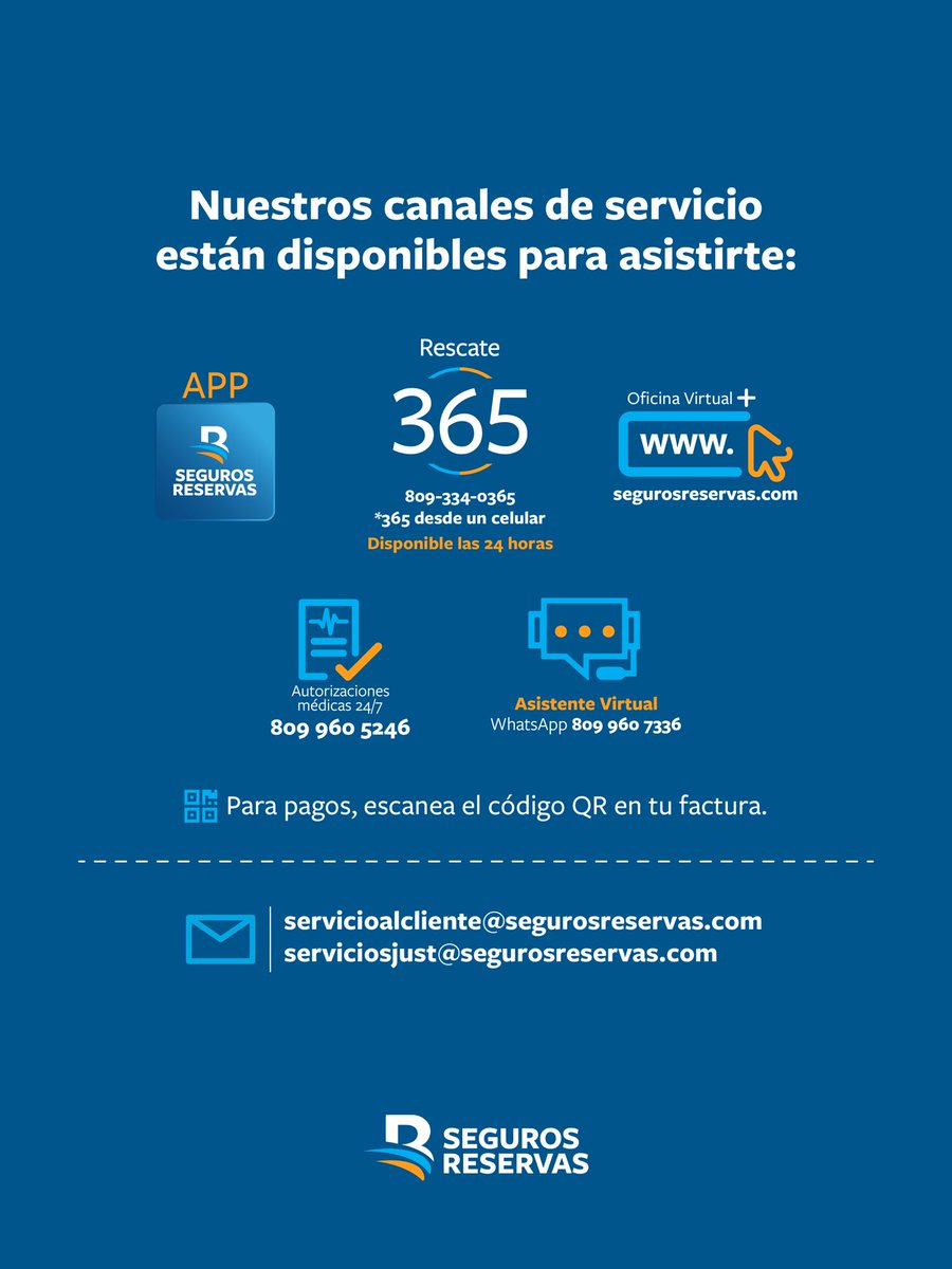 Trabajamos para brindarte un servicio más personalizado, por lo que este miércoles 30 de julio estaremos haciendo mejoras en nuestro sistema IVR. Esto podría generar interrupciones temporales en la disponibilidad de nuestra central telefónica 8099607333.
 
#SegurosReservas