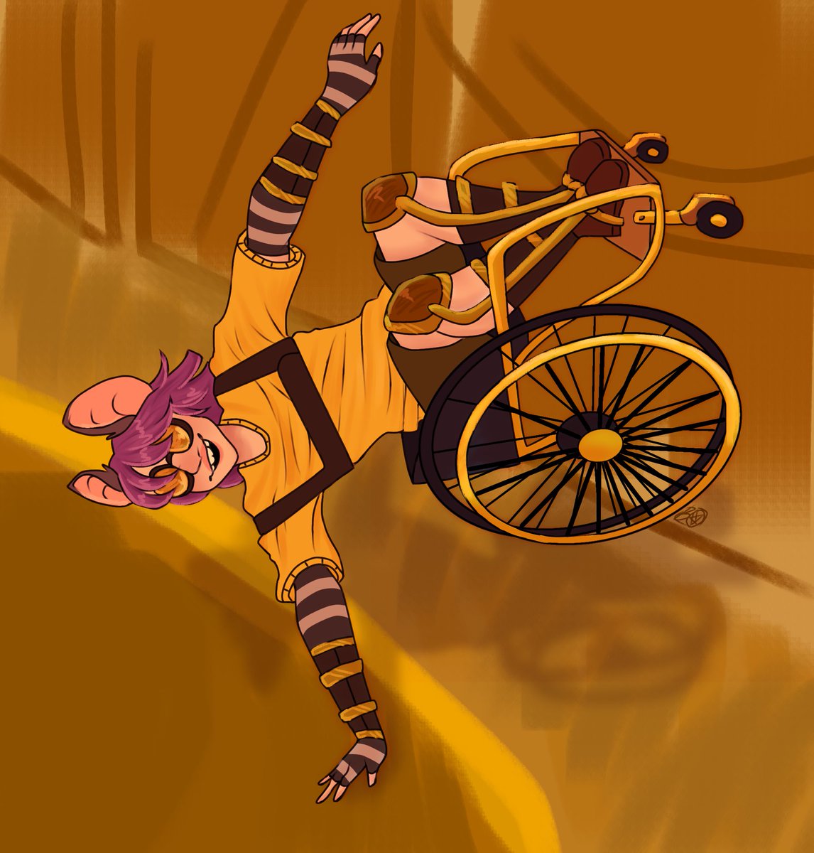 jrw(d)isability week day 2 🐭 

For sports mode, i had saved this really great pose of someone in a sports wheelchair that I just had to use for runt !!! i think this is my fav piece for the entire week <33 #jrwidisabilityweek #jrwifanart