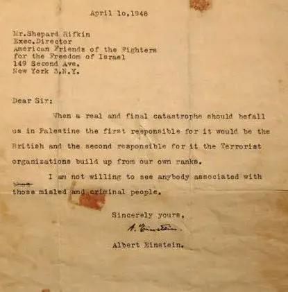 Albert Einstein writing in 1948