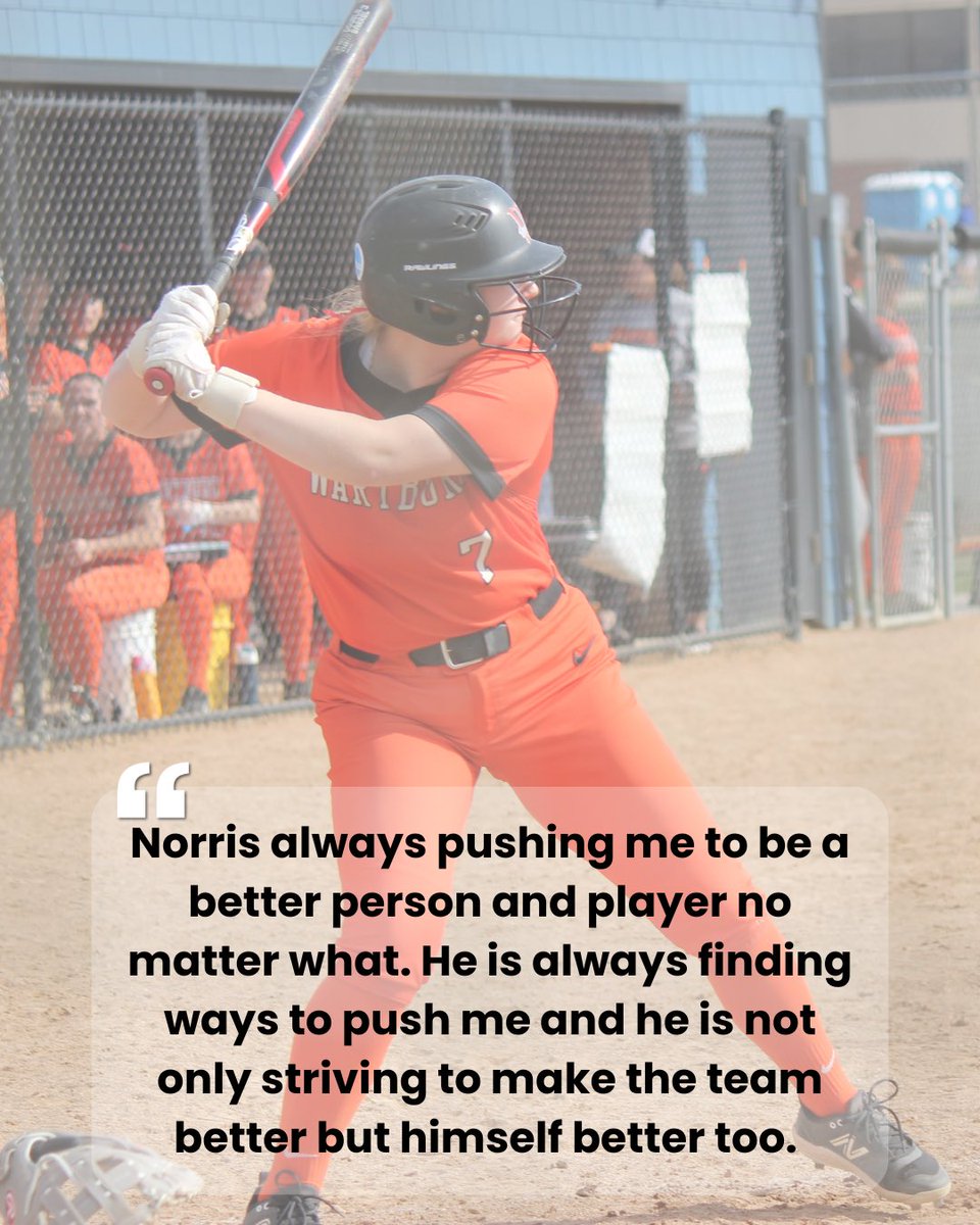 WartburgSB's tweet photo. Today we want to express our appreciation for Coach Norris! He is a big part of our recruiting, he heads up our hitting, he calls pitches, and all as a volunteer coach. 🧡🖤 https://t.co/yf3UStFJIo