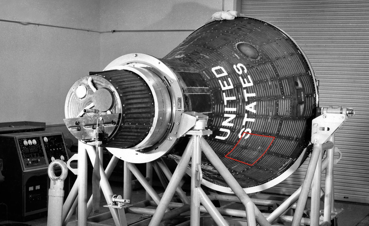 OTD in 1960, the seven Mercury astronauts watched the first test flight of their Mercury spacecraft at Cape Canaveral

But 58 seconds into flight, MA-1 exploded  🚀 💥

Here are some of the remains recovered from the sea bottom — an exterior panel with the S from UNITED STATES