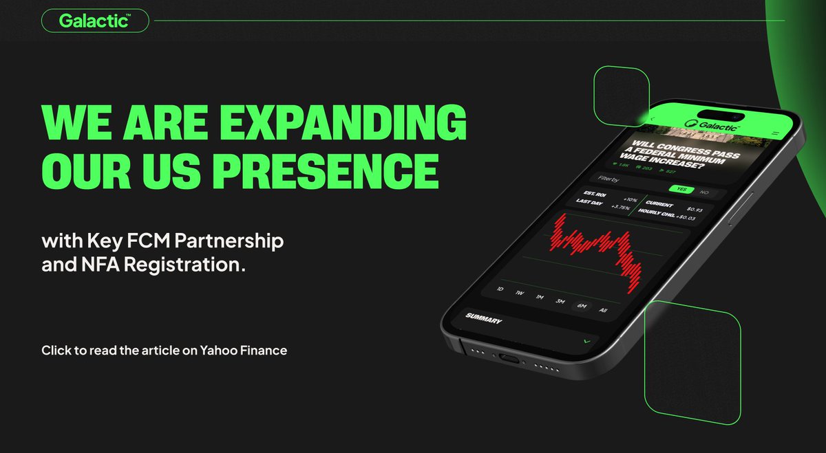 galacticmarkets's tweet photo. We’ve partnered with a U.S.based Futures Commission Merchant (FCM) to support our long-term vision: compliant, transparent prediction markets that scale with trust.

Read more https://t.co/Uaedhmt0yH

#GalacticMarkets #PredictionMarkets #FCM #RegTech #Compliance #Web3 #Fintech https://t.co/IOSDyPVZ2T