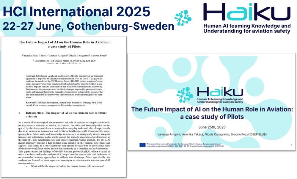 "The Future Impact of AI on the Human Role in Aviation: a case study of Pilots 👩‍✈️ ✈️ 👨‍✈️ "
You can find out more details about the presentation
👇 👇 👇 👇 
haikuproject.eu/presentation-h…
You can also read 👀 the entire paper
⬇️ ⬇️ ⬇️ 
haikuproject.eu/the-future-imp…
#HorizonEU #cinea_eu