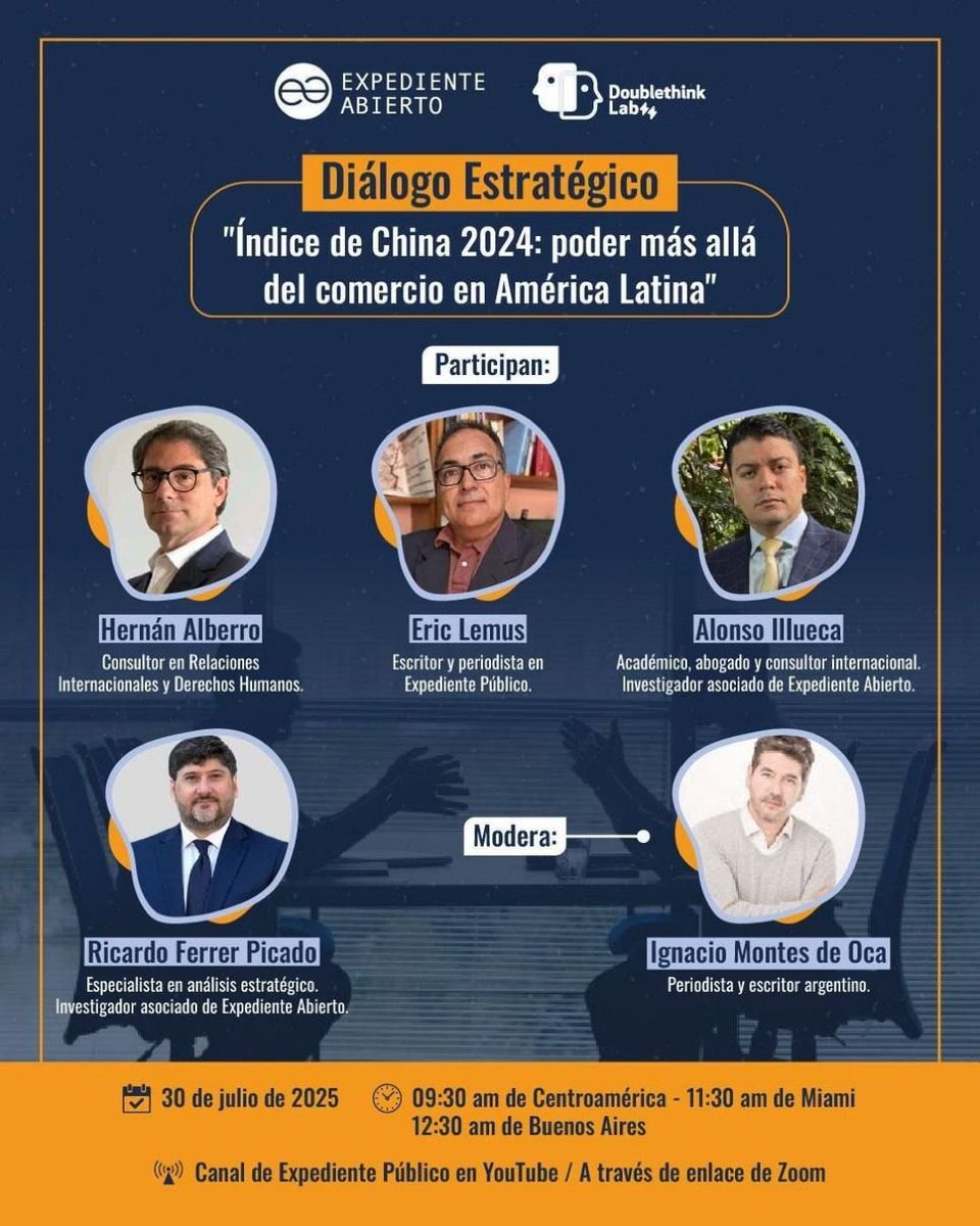 La influencia de la RPC está presente en sectores claves y estratégicos que van más allá del Canal de Panamá. Únete mañana a este diálogo convocado por <a href="/ExpAbierto/">Expediente Abierto</a>  donde abordaremos cómo ha avanzado China en Panamá y en otros países de la región.