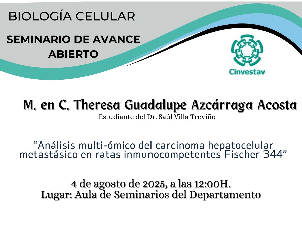 Departamento de Biología Celular del CINVESTAV (@biocelcinves) on Twitter photo 