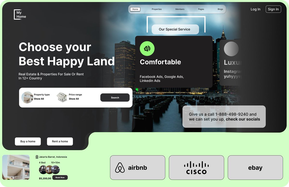 IfohE8045's tweet image. Excited to share a glimpse of modern real estate web design! We&apos;re focusing on creating intuitive, visually appealing platforms that make finding your dream home a truly &quot;comfortable&quot; and luxurious experience. What are your thoughts on this dark mode aesthetic? #WebDesign #uiux